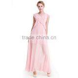 Maxnegio Sexy Long Maxi Pink Color With Ruffle Neck Evening Dress for Girls thumbnail-4