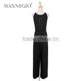 MaxNegio Brand Wholesale Fashion Chiffon 2016 Latest Design Jewel Neck Party Jumpsuit for Ladies thumbnail-3