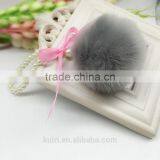 Women Fashion Cute Faux Fur Ball Faux Pearl Keychain Handbag Key Ring Car Key Chain Fmq-16 thumbnail-6