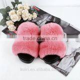 Rabbit Fur Women Fur Slippers Fashion Warm Gladiator Sandals Ladies Summer Flats Casual Platform Slides Fslipper-5 thumbnail-3