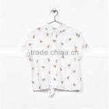 2017 High Quality Ladies Animal Print Cropped t Shirts With Back Knot thumbnail-6
