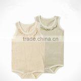 Wholesale Baby Girls Boys Unisex Plain Organic Cotton Vest Bodysuit thumbnail-1