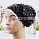 Wholesale-Women's Lady Girls Muslim Arab Decorative Head Wrap Headscarf Cap Islamic Hijab Turban thumbnail-1