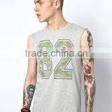 Camouflage Number Print Sleeveless Tee Shirts thumbnail-1