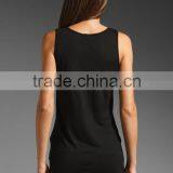 Jersey Raw Edges Black Tank Tops thumbnail-3