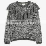 Ladies European Style Woolen Knit Flouncing Sweater Design for Women 2017 thumbnail-2