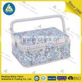Rectangle Festival Gift Wood+fabric Fresh and Cool Style Sewing Basket
