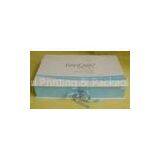 Custom Luxury Cardboard Gift Box With Blue Ribbions for Perfume / Jewelry Packaging