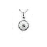 Long AAA CZ Ceramic Silver Necklace With White Zircon , Scratch Proof CSP0613-1