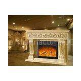 Fake Flame Antique European Electric Fireplace Remote Control Support Resin / HDF Material