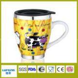 Ceramic Mug With Stainless Steel Inside With Cartoon Logo