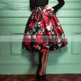 Hot Sale Latest Ladies Long Skirts Floral Printed Tutu Skirts,Fashion Floral Printed Long Tutu Skirts For Ladies thumbnail-2