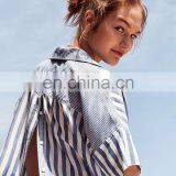 2017 Ladies Summer Fashion Casual Mixed Striped Loose Plus Size Tshirt thumbnail-6