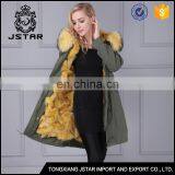 Hot Sale Top Quality Green Military Style Apparels Long Fur Clothing thumbnail-1
