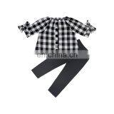 Black Buffalo Top And Leggings Outfit Little Girl Fall Clothing Kids Boutique Clothing thumbnail-1