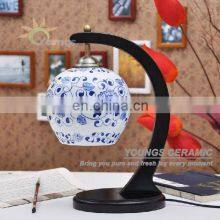 Chinese Antique Thin China Blue and White Porcelain Table Lamps Ceramic thumbnail-1