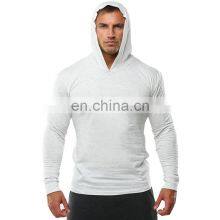 Spring and Summer New Leisure Fitness Sports Long-sleeved Cotton Plus Size Wholesale Custom Light and Solid Color Hooded Sweater thumbnail-1