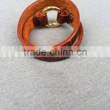 Personality High Feshion Genuine Leather Crocodile Parttern Crack Vintage Retro Style Hand Make Bracelet for Mens thumbnail-3