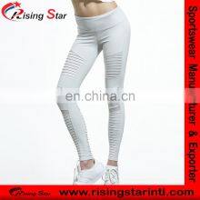 Custom Design Women Moto Legging in Vapor Grey Glossy Leggings Girl Leggings thumbnail-4