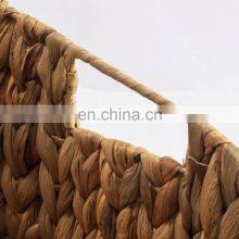 HBK Magazine Newspaper Organic Water Hyacinth Rattan Storage Basket for Schoolroom and Bedroom thumbnail-2