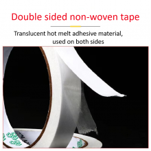 Double sided non-woven tissue adhesive tape