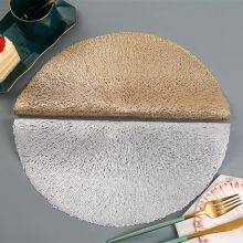 Wholesale Round Shape PVC Place Mats Vinyl Pressed Heat Resistant Table Mats Christmas Wedding Decoration thumbnail-3