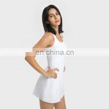 2 In 1 Women Side Pockets Tennis Dress With Shorts Custom Quick Dry Sports Golf Wears thumbnail-2