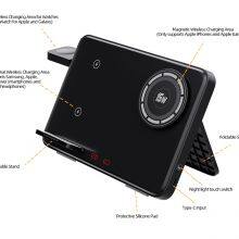 2024 New Foldable Cell Phone Holder Multifunctional 4 in 1 Wireless Charger For IPhone and Samsung Series With Warm Night Light thumbnail-5