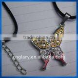 316L Stainless Steel Butterfly Necklace with Crystal Rhinestone