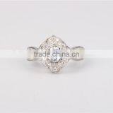 Micro Pave Setting Elegant Rose Shape Design 925 Sterling Silver Wedding Ring thumbnail-2