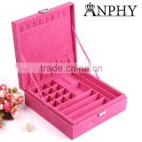 C02 ANPHY Large Square Jewelry Box 2 Layers inside with locker /keys 26*26*8.4 cm