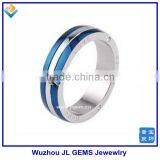 Silver Plating Stainless Steel Ring Jewelry Stripe Stainless Jewelry