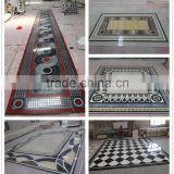 Russian style marble waterjet pattern with glass