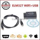 On Promotion ELM327 Wifi USB Scanner WiFi ELM 327 IOS OBDII Car Diagnostic Interface Scanner Works With All OBD-II Protocol