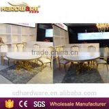 Modern Luxury Stainless Steel Round Wedding Tables for Glass Used Round Wedding Tables thumbnail-4