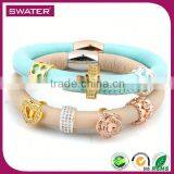 Custom Jewelry Beige 2014 Leather Bracelet