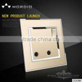 2015 Newest Top Quality Electric PC Organic Glass Push Button 15A 250V 1 Gang Wall Switch Socket thumbnail-1