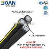 Triplex Secondary URD, URD Cable, 600 V, Al/XLPE (ANSI/ICEA S-105-692) thumbnail-1