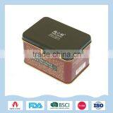 Various cosmetics package tin box with hinged lid