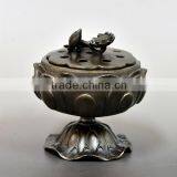 Beautiful and Original Metal Ornament Lotus Incense Burner With Accurate Made in Japan thumbnail-1