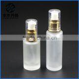 Luxury 100ml Frosted Airless Pump Glass Bottle Lotion Glass Bottle With Pump thumbnail-4