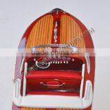 RIVA ARISTON SPEED BOAT (RED-WHITE) - WOODEN CRAFT OF VIETNAM, MODEL SHIP HANDMADE thumbnail-3