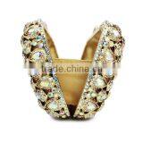 Gold Metal and AB Color Crystal Evening Clutch Bag Woman Handbag Ladies Party Bag (88162A-AB) thumbnail-4