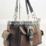 Concealed Carry Western Rhinestone Buckle Shoulder Handbags On Sale thumbnail-2