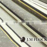 100% Polyester Stripe Pattern Print Flock Velvet Fabric Print Fabric for Sofa thumbnail-6