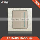 Woven Gold Finish 2 Pin Wall Socket With One Gang One Way Switch Switched 2 Pin Socket thumbnail-5