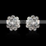 Fashionable Flower Shape Silver Color Cubic Zircon Stud Earring Valentine's Gift for Her thumbnail-2