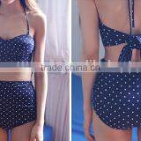 2016 New Arrival Wave Retro High Waist Bikini