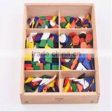 Wooden Educational Toy Froebel Gabe 7 Colorful Geometric Shapes Blocks Combination thumbnail-2