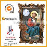 18 Inch Resin Wall Hanging Clock Last Supper Sculpture thumbnail-2